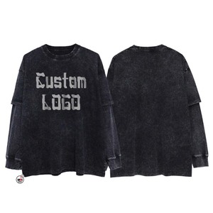 Camiseta Corta Oversize para Hombre 'Everybody Shine Together', Manga Larga Tipo Linterna, Ribete en Contraste, Algodón Jersey, Cuello Redondo, Estilo Casual - Product Image 4