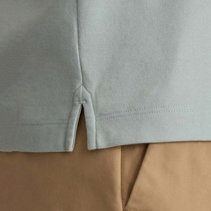Chemise polo en coton piqué à manches courtes pour homme, coupe classique, couleur unie, décontractée, tricotée, respirante, avec boutons - Product Image 3