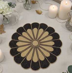 Set de table en perles de verre écologiques faites à la main, motif floral, style luxueux, multi-usages, décoration pour la maison et les mariages - Product Image 3