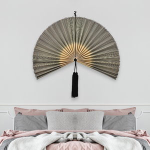 Cheap Price Freeship Bamboo <b>Wall</b> Fan Boho Natural Handmade Bamboo <b>Wall</b> <b>Art</b> Fan Headboard for Livingroom Bedroom - Product Image 1