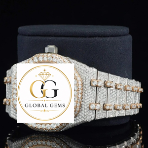 Reloj de Diamantes Moissanite de Oro Rosa con Incrustaciones de Diamantes de Primera Calidad para Hombre o Reloj de Pulsera Estilo Hip Hop a un Precio Accesible - Product Image 4