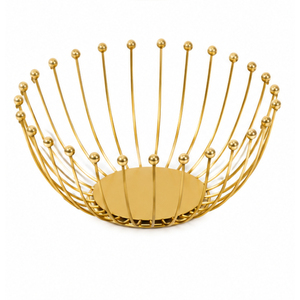 Corbeille à fruits de luxe en fil métallique doré, design feuille vintage, bol de rangement en fer forgé pour comptoir, idéal pour la décoration moderne de la maison et de la cuisine - Product Image 2