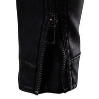 Nouvelle Veste en Cuir Homme Automne-Hiver Coupe Slim à Revers, Style Utilitaire, Doublure Sherpa Respirante avec Bordure en Fourrure, Veste Tendance