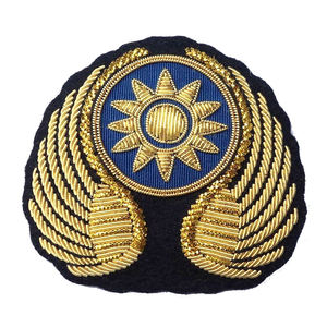 <b>Gold</b> Wire Bullion Custom Embroidered Luxury 3D Nickel-Free Nonwoven Felt Fabric Sequins Sew-On Badge Patch Fire Service Scouts - Product Image 5