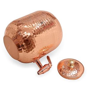 Distributeur d'eau en cuivre martelé pour l'extérieur, conteneur de boissons froides avec couvercle et robinet - Product Image 4