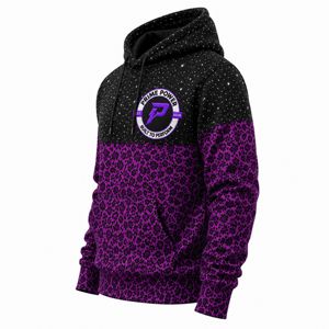 Nouveau Hoodie Oversize Tendance Noir Violet Imprimé Léopard pour Homme, Sweat-shirt à Capuche Streetwear Personnalisé, Fournisseur OEM - Product Image 2