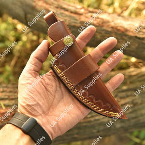 Funda de Cuchillo Vertical Moderna, Ligera, de Cuero Genuino de Alta Calidad, Cosida a Mano, Personalizada OEM, Universal para Caza - Product Image 3