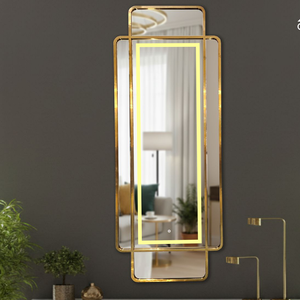 Améliorez l'esthétique de votre intérieur avec notre miroir PVD en acier inoxydable à double anneau, un chef-d'œuvre du design contemporain. - Product Image 5