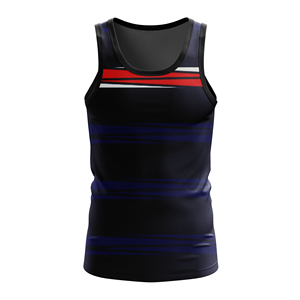 Camiseta Deportiva Personalizada para Mujer, Ecológica, a Rayas, de Punto, Sublimada, sin Mangas, de Poliéster, Transpirable y de Secado Rápido - Product Image 1