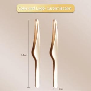 Pinces à cils en acier inoxydable de précision, pointe lisse, ensemble multicolores pour l'application d'extensions de cils - Product Image 2