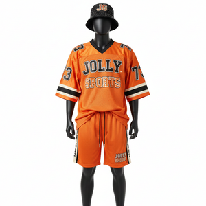 Ensemble short et maillot de football pour homme, tissu mesh doux premium 220 GSM, orange, vêtements de sport, logo personnalisé appliqué. - Product Image 6