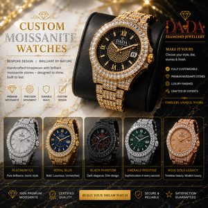 Reloj de Lujo Personalizado con Cristal de Cuarzo Moissanite, Correa de Acero Inoxidable Unisex, Cierre Oculto, Esfera de 41 mm de Diámetro, Resistente al Agua 3BAR - Product Image 3