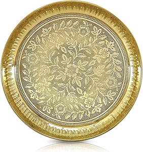 Juego de Thali de Latón Premium para Pooja, Diseño Tradicional, Plato para Puja con Campana Diya y Kalash, Decoración para el Hogar - Product Image 5