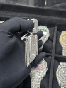 Fine Jewelry Personalized 925 <b>Silver</b> Hip Hop Letter Iced Out Custom Name <b>Initial</b> Letter Moissanite Diamond Mosaic Set <b>Pendant</b> - Product Image 5