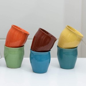 Ensemble de 6 tasses à café en céramique Kulhad, modernes, réutilisables et colorées, pour la maison - Product Image 1