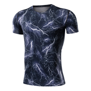 Men's <b>Black</b> Quick Dry <b>Compression</b> T-<b>Shirt</b> Short Sleeve Slim Fit O-Neck Sporty Activewear Gym Fitness Exercise Top - Product Image 2