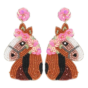 Pendientes de Flores Bordadas a Mano con Cuentas de Semillas, Diseño Creativo y Moderno para Mujer, por MD HANDICRAFTS - Product Image 4