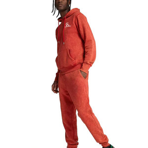 Ensemble décontracté tendance : survêtement délavé à l'acide, sweat à capuche et pantalon de jogging en coton confortable, tenue assortie - Product Image 1