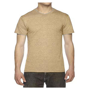 เสื้อยืดผู้ชาย ผ้าฝ้าย 100% ระบายอากาศได้ดี ผ้าถัก แขนสั้น คอวี ไม่มีลาย พิมพ์ลายด้านหน้าได้ เป็นมิตรกับสิ่งแวดล้อม ทรงปกติ - Product Image 4