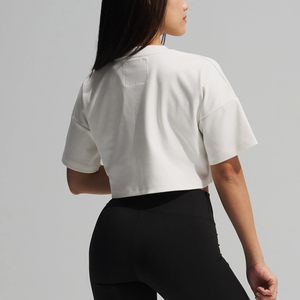 T-shirt court pour femme, de haute qualité, anti-rides, respirant, léger, en nylon/coton, toutes saisons, décontracté - Product Image 4