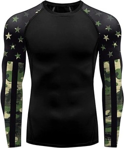 <b>Custom</b> Logo Factory Made <b>Compression</b> <b>Shirt</b> Long Sleeve Plain Fitness Rash Guard <b>Custom</b> <b>Design</b> 100% Polyester Rash Guard For Men - Product Image 2