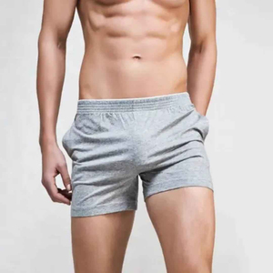 Calzoncillos bóxer de cintura media para hombre, de color sólido, tejidos, transpirables, de algodón. - Product Image 1