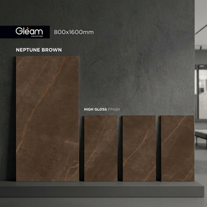 Carreaux de porcelaine émaillée numérique 800x1600mm 9mm Neptune Brown aspect marbre brillant, dalles de sol, garantie 3 ans, résistant aux acides - Product Image 1