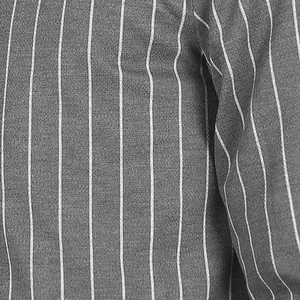 Chaqueta Bomber Gris a Rayas para Hombre con Cierre de Cremallera, Cuello Camisero, Estilo Casual, Corte Ajustado, Tejido de Poliéster y Algodón - Product Image 6