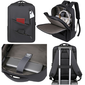 Mochila de Negocios de PU con Patrón de Rejilla de Diamantes, Diseño Unisex, Capacidad de 20-35L, Cierre Impermeable, para Viajes - Product Image 5