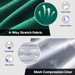 Shorts de sport d'été pour hommes, pour l'entraînement, le football, le basketball, le soccer, le tennis, le badminton, couleur personnalisée, shorts de course - Product Image 4