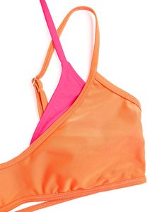 Maillot de bain bikini dos nu pour femme, double couche, colorblock, fournisseur en gros - Product Image 4
