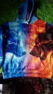 Sudadera con Capucha Holgada de Moda con Estampado Digital 3D de Personaje Animal Lobo, 100% Poliéster, de Secado Rápido para Otoño, Venta al por Mayor - Product Image 4