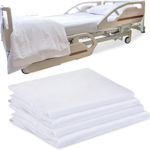 Drap plat d'hôpital jetable en coton satiné, 200 fils, imperméable, respirant, durable, doux, écologique, élastique, lavable - Product Image 3