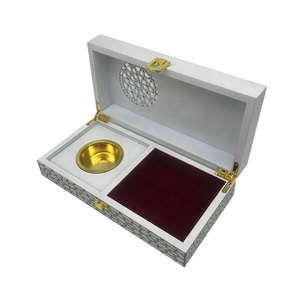 Ensemble brûleur d'encens Oud arabe de luxe en nacre, incrustation d'os rose, Mubkhar, vente en gros, support de brûleur d'encens Bakhoor personnalisé avec plateau - Product Image 2