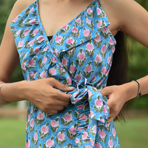 Robe d'été décontractée en coton imprimé léopard pour femme, coupe ajustée, style cache-cœur, ligne A, respirante, coupe régulière, pour les voyages et le quotidien - Product Image 1