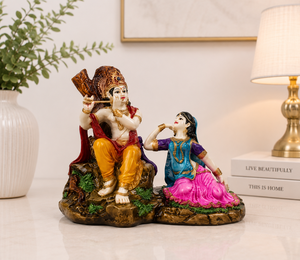 Nirmala Handicrafts - Estatua de Resina Hecha a Mano de Radha Krishna con Flauta |   Figura Religiosa Hindú Tradicional para Decoración del Hogar - Product Image 2