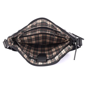Nouveauté Sac à bandoulière en cuir véritable avec fermeture à glissière, doublure à carreaux, unisexe, pour usage quotidien, sac à main classique - Product Image 2