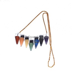 Newly Designed Engraved Agate Chakra <b>Pendant</b> Set with Natural Healing <b>Crystals</b> for Meditation Yoga Reiki Energy Balance Gift Use - Product Image 4