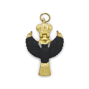 เครื่องประดับปลอกคอฟรีเมสันรูปนกอินทรีสีดำแบบกำหนดเองจากผู้ผลิต พร้อมมงกุฎทองคำ สำหรับพิธีกรรมสกอตแลนด์ - Product Image 1