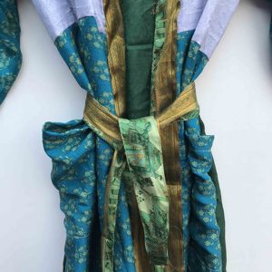 Bata de seda con mangas tipo kimono, bata larga nupcial, bata para prepararse - Bata hasta debajo de la rodilla - Bata larga para estar en casa - Bata de manga larga - Product Image 4