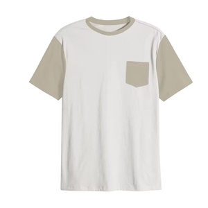 เสื้อยืดคอกลมแขนสั้นผู้ชายสไตล์ลำลอง ผ้าฝ้าย 100% ทรงโอเวอร์ไซส์ พร้อมกระเป๋าเก๋ไก๋ - Product Image 2