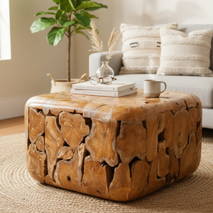 ARTERRA CT-005 Handcrafted Rustic Teak Root Coffee <b>Table</b> with Natural Texture and Artisan Design - Product Image 6