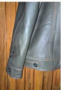 Veste en cuir véritable marron pour homme CHAMP KING avec doublure en fausse fourrure, col rabattable, fermeture éclair - Product Image 4