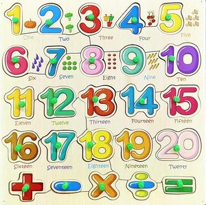 Alphabet en bois avec chiffres de 1 à 20 pour enfants de 3 à 5 ans, puzzles de lettres pour l'éducation préscolaire et les tout-petits - Product Image 1