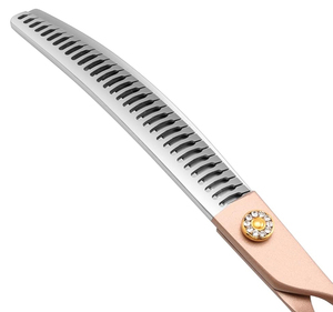 Professional Portable Luxury Simple Curved Chunker <b>Dog</b> Grooming <b>Scissors</b> Thinning Shears Stainless Steel - Product Image 3