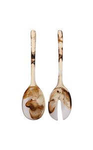 Elegant Modern Resin Salad Server <b>Spoon</b> and Fork with Long Handle-Eco-Friendly Durable Party <b>Table</b> Decor Salad Serving Tools - Product Image 2