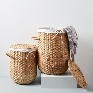 Cesta de Jacinto de Agua Natural de Alta Calidad, Hecha a Mano en Vietnam, Decorativa, Duradera y Ecológica, para Almacenamiento de Ropa y Artículos Diversos - Product Image 4