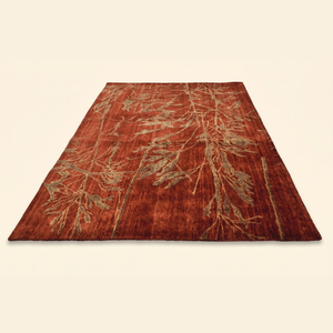 Rust <b>Red</b> <b>Wool</b> Hand Tufted Non-Slip Eco-Friendly Modern Abstract Botanical Branch Silhouette Thick Pile Rug for Living Room Hotel - Product Image 2