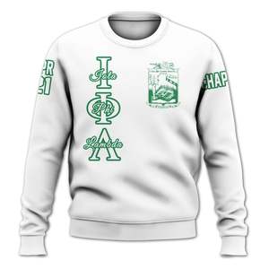 Sudadera Universitaria Personalizada Iota Phi Lambda, Blanca, con el Escudo de la Hermandad Griega, Desde 1929, para Mujer - Product Image 5