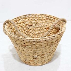 Water Hyacinth Woven <b>Flower</b> Pot <b>Basket</b> Natural Planter Cover with Rope Handle <b>for</b> Home Garden Decor - Product Image 5